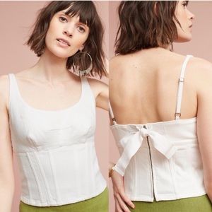 White Denim Corset Top